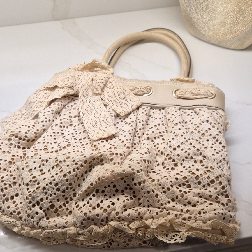 Laundry By Shelli Segal Beige Lace Tote